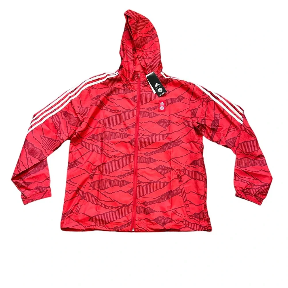 FC Bayern Munich Adidas Men’s Full Zip Up Windbreaker Hoodie Jacket‎